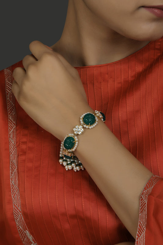 Chhaya Polki & Pearl Embellished Bracelet 