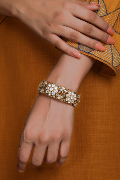 Gulnaz Polki Embellished Cutwork Jali Kada 