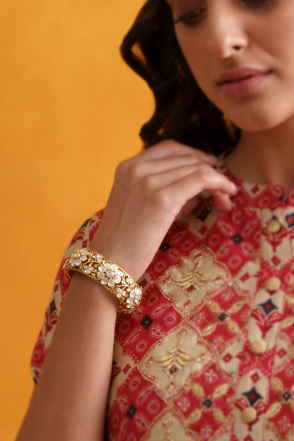 Gulnaz Polki Embellished Cutwork Jali Kada 