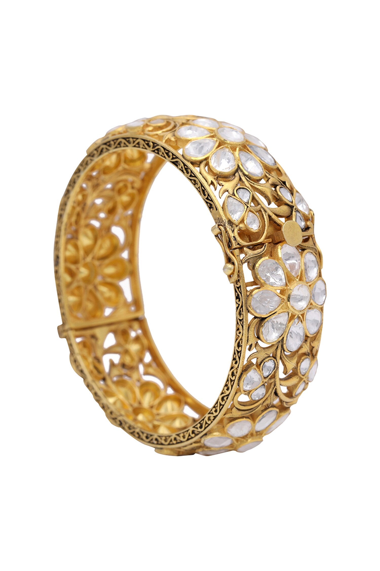 Gulnaz Polki Embellished Cutwork Jali Kada 