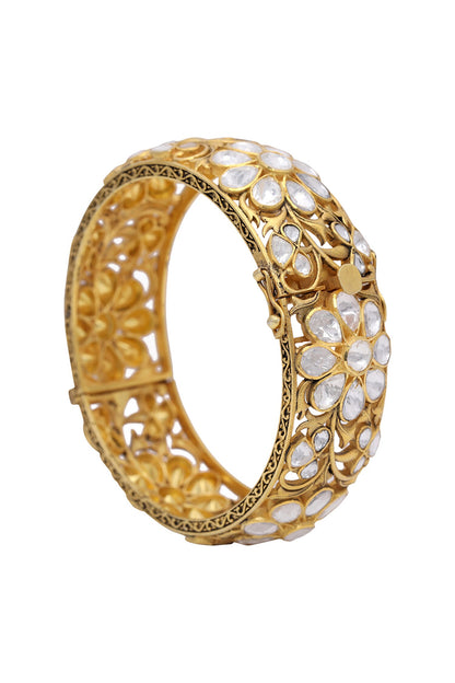 Gulnaz Polki Embellished Cutwork Jali Kada 