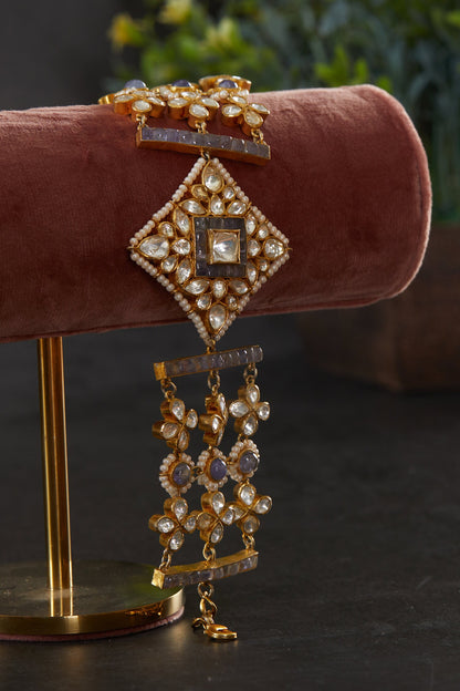 Polki Embellished Diamond Motif Bracelet 