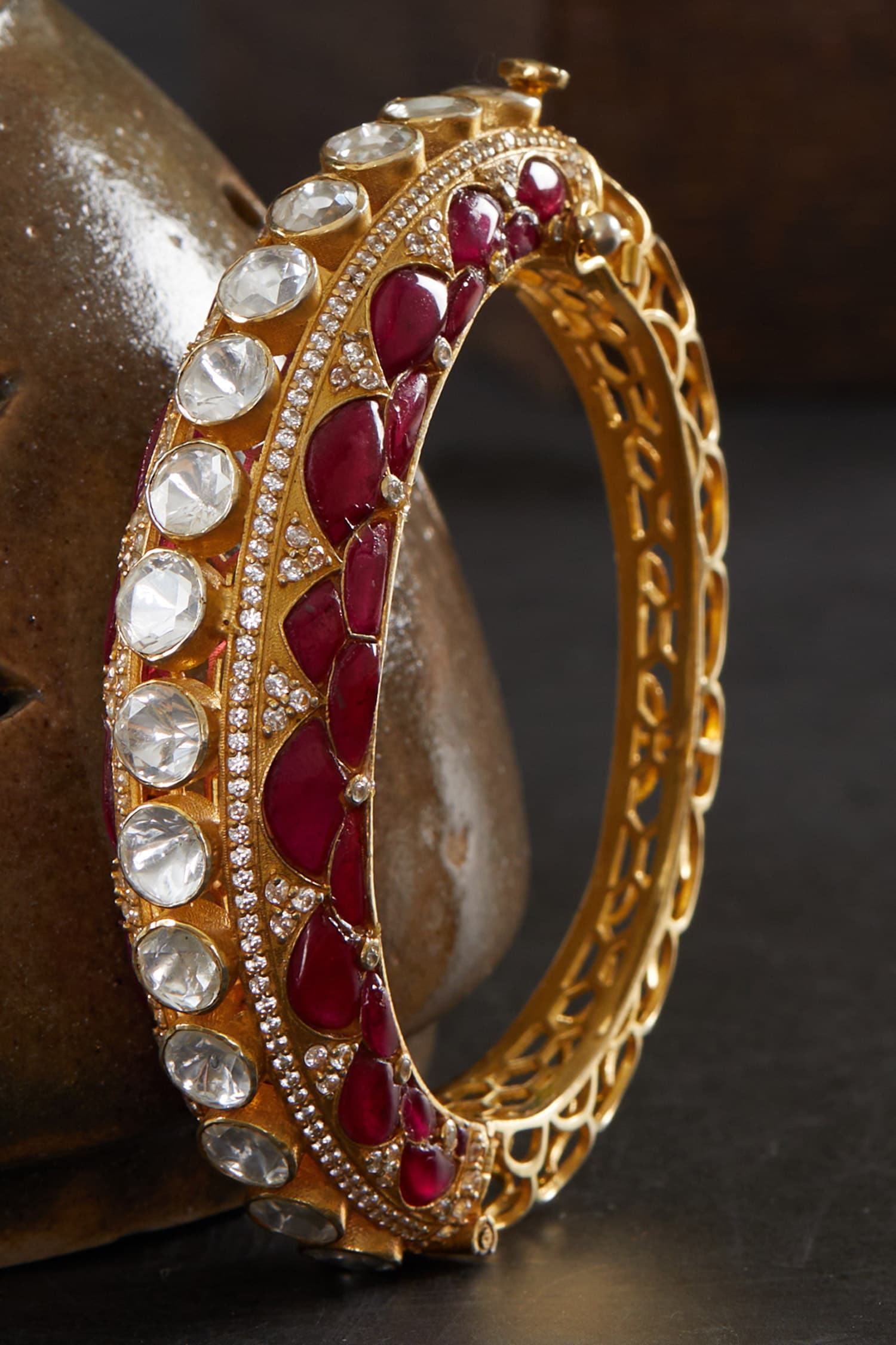 Jivika Vellore Polki Embellished Kada 