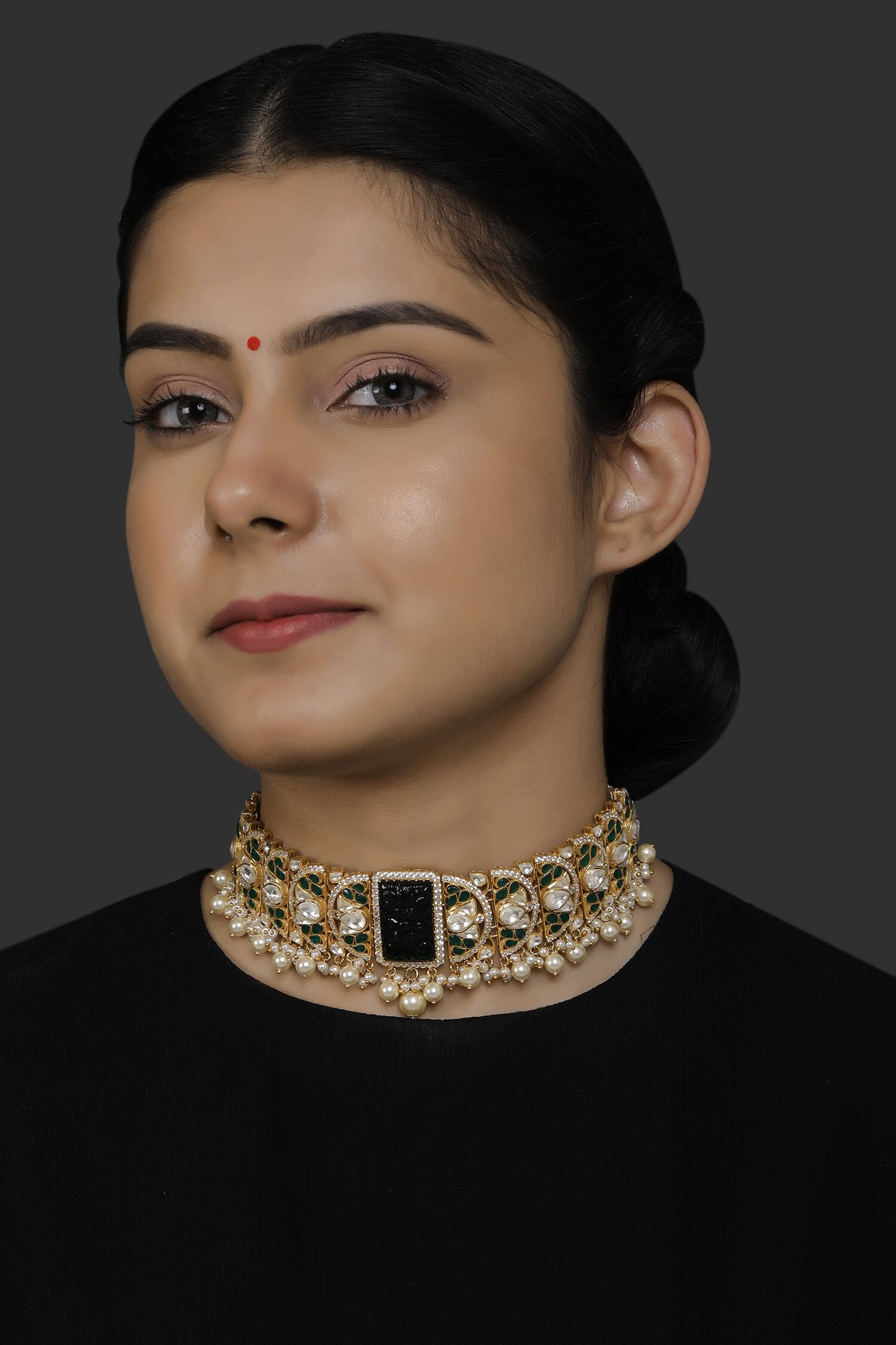 Khizra Chand Bloom Polki Choker 