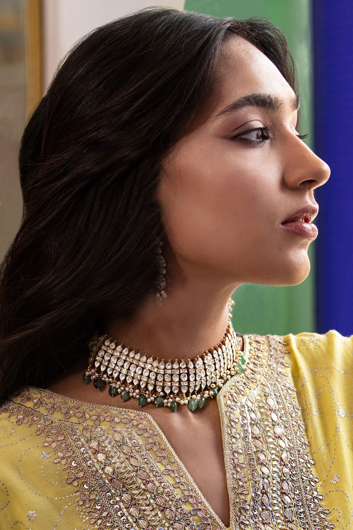 Taal Polki Drop Choker 