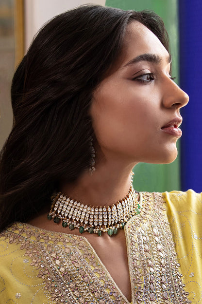 Taal Polki Drop Choker 