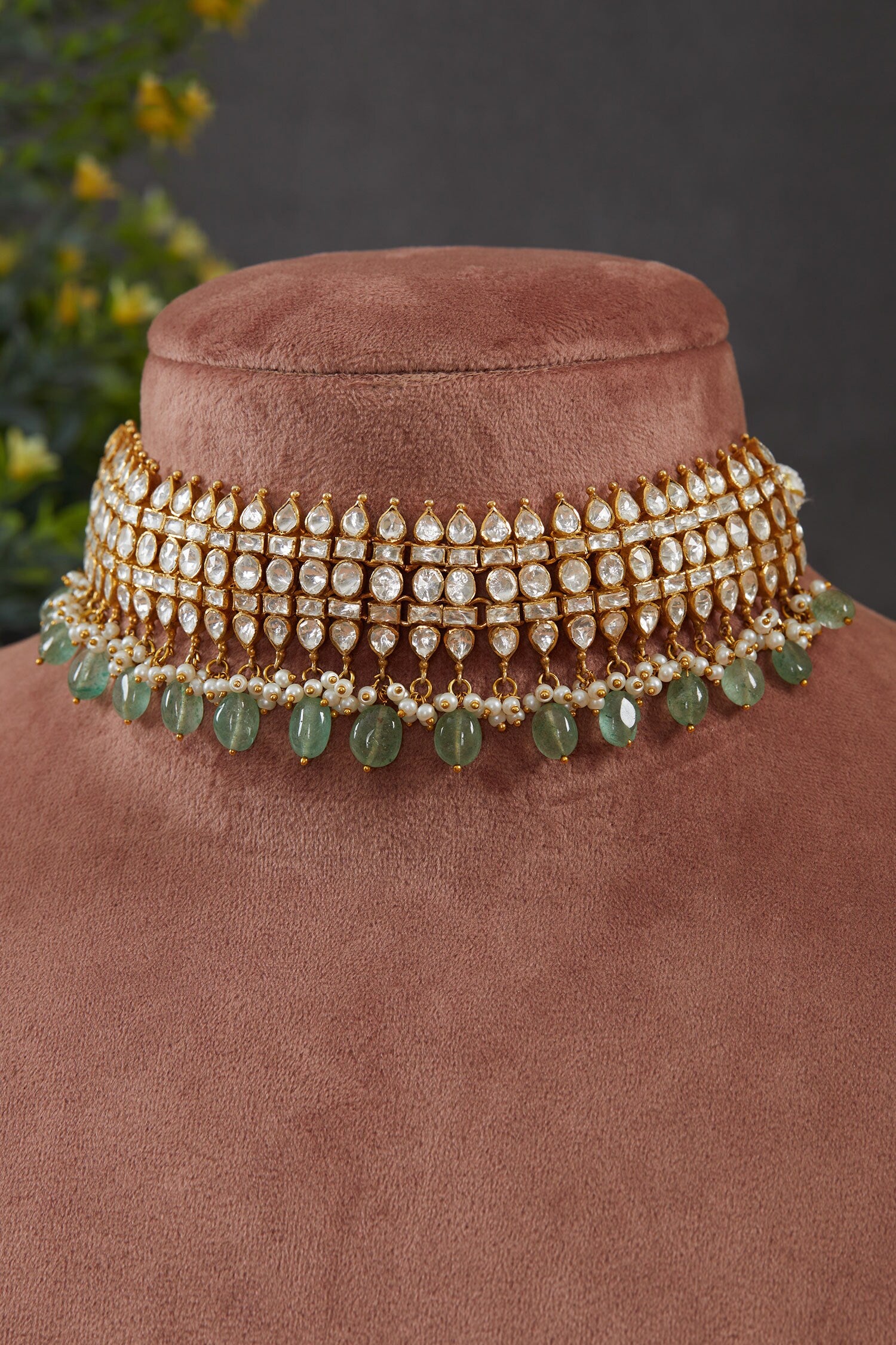Taal Polki Drop Choker 