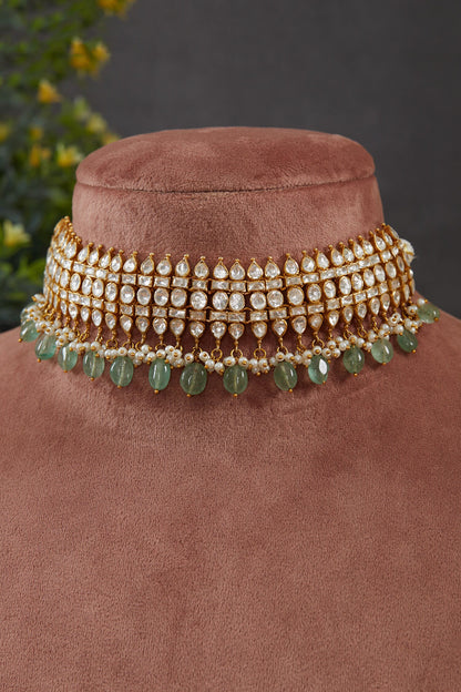 Taal Polki Drop Choker 