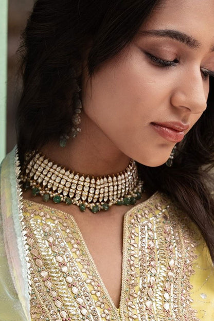 Taal Polki Drop Choker 