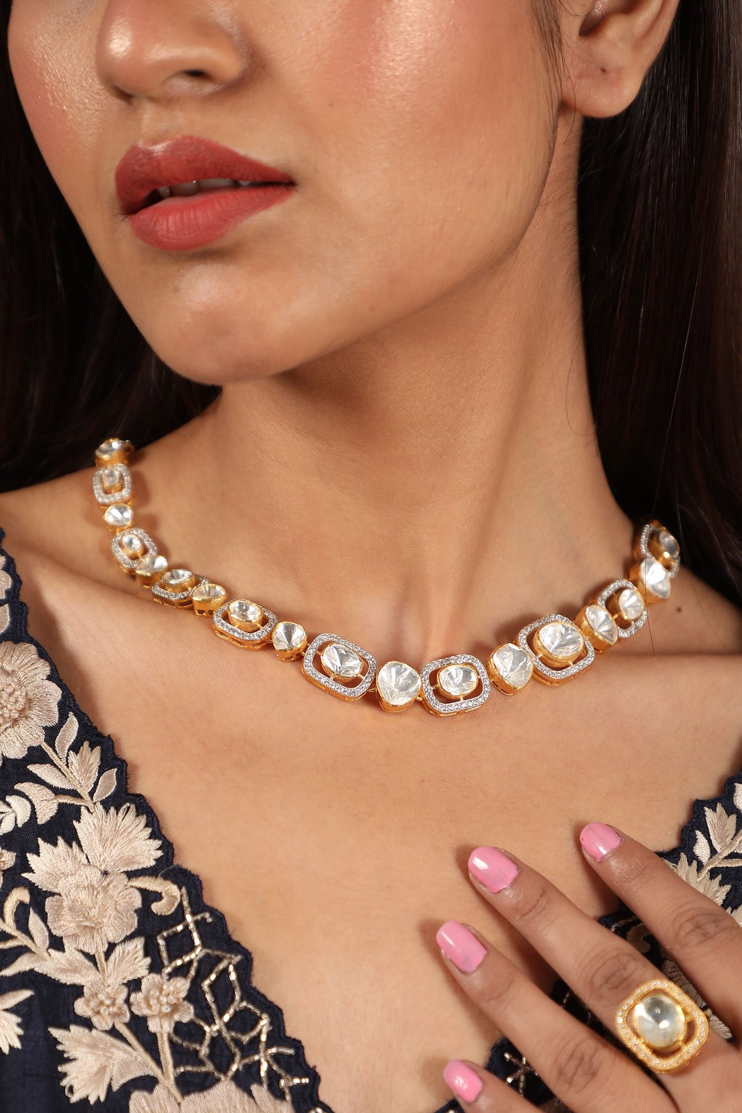 Rumi Gleaming Polki Necklace 