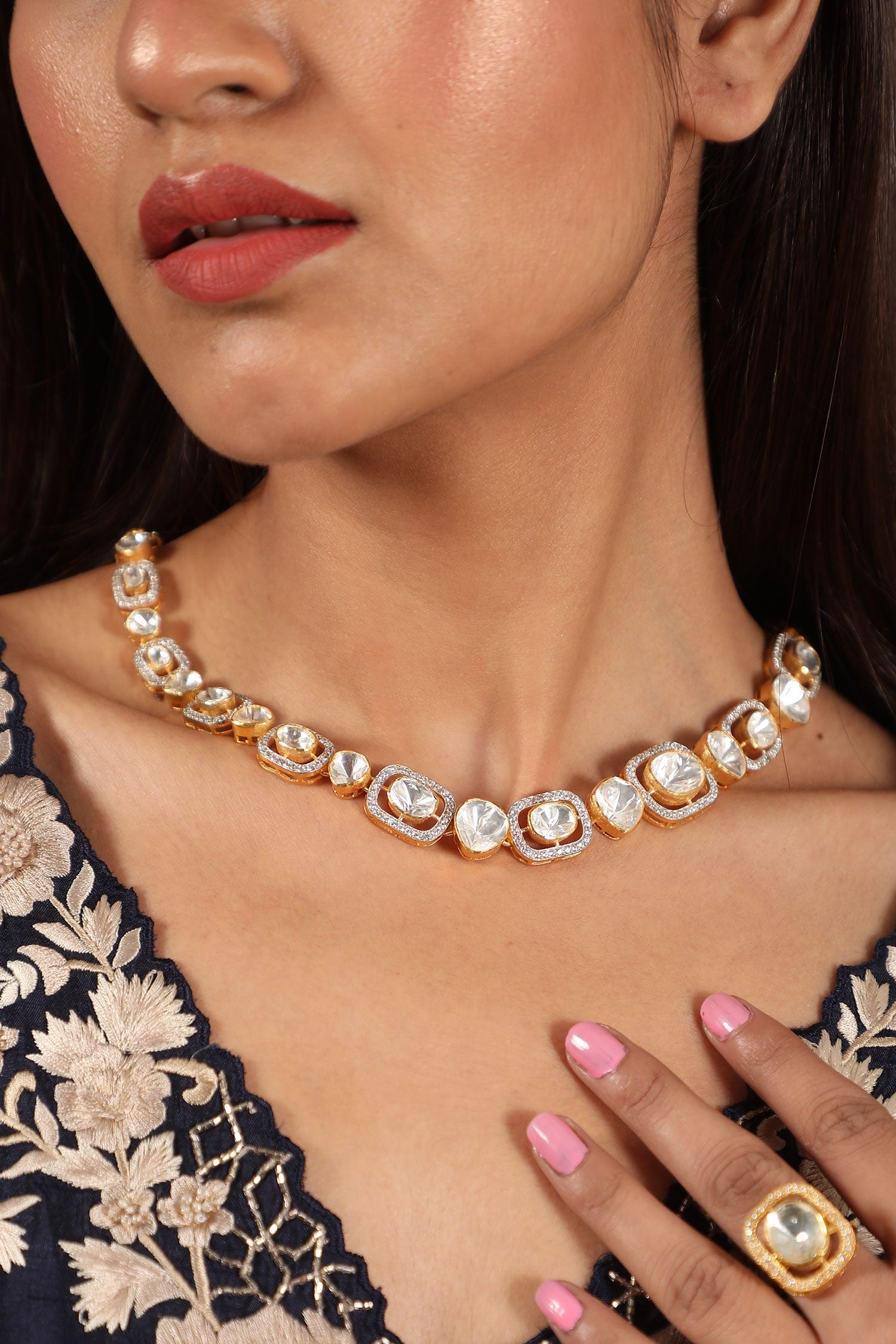 Rumi Gleaming Polki Necklace 