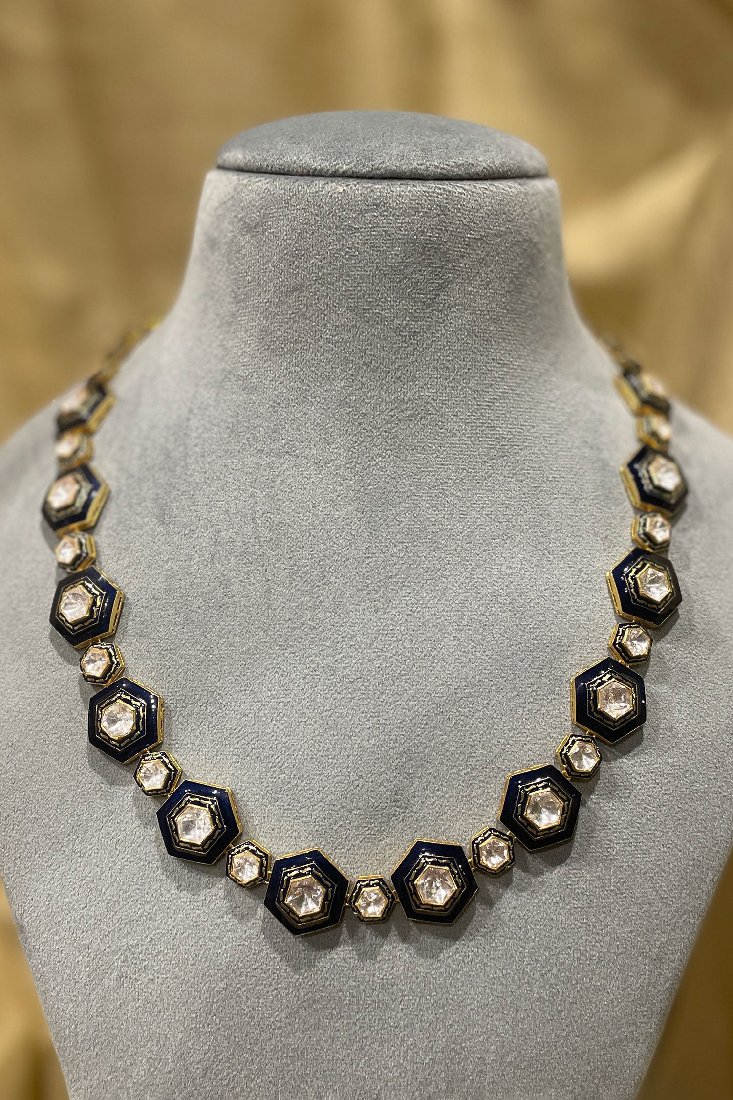 Neelambari Enamelled Polki Long Necklace 