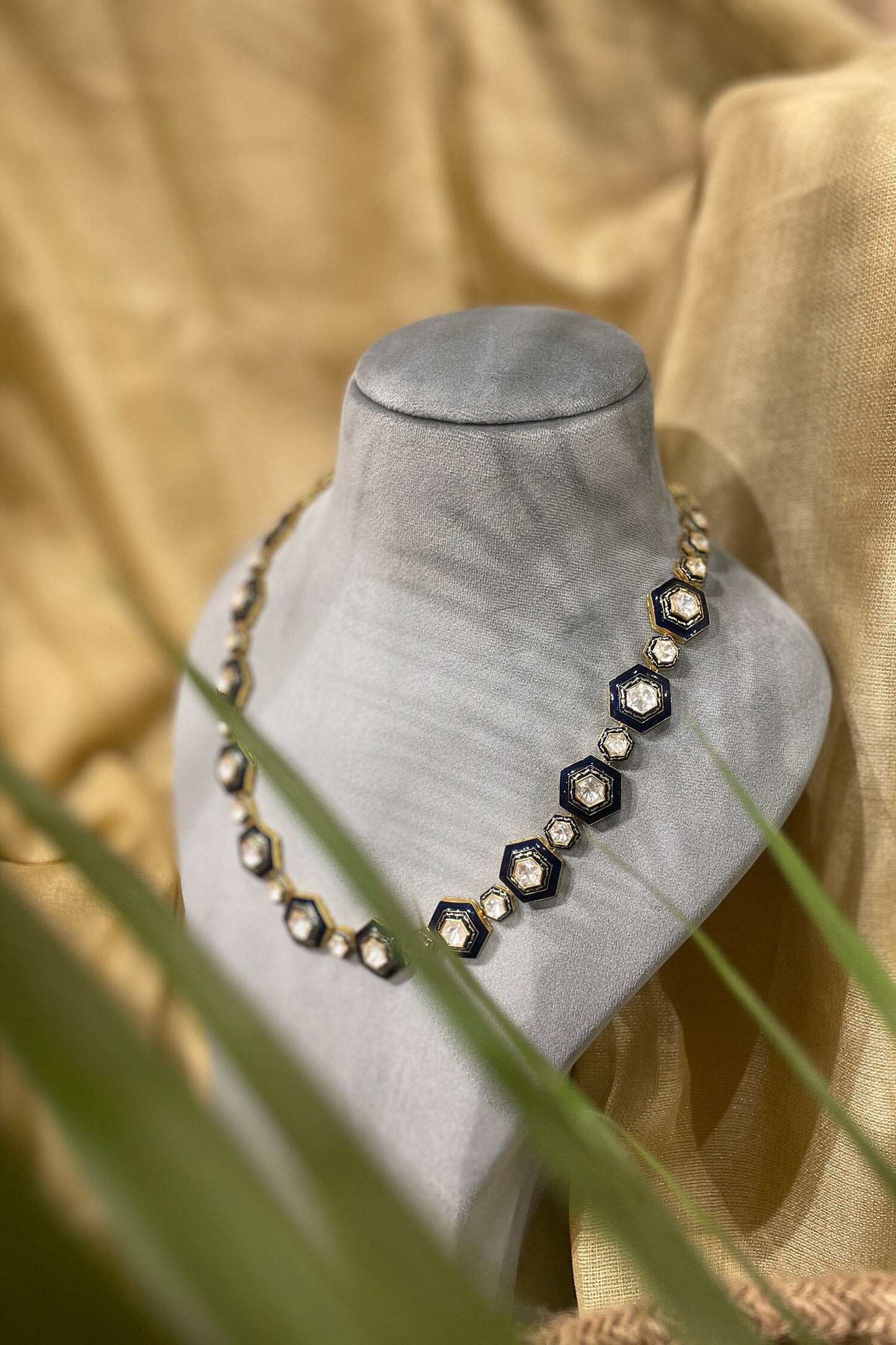 Neelambari Enamelled Polki Long Necklace 