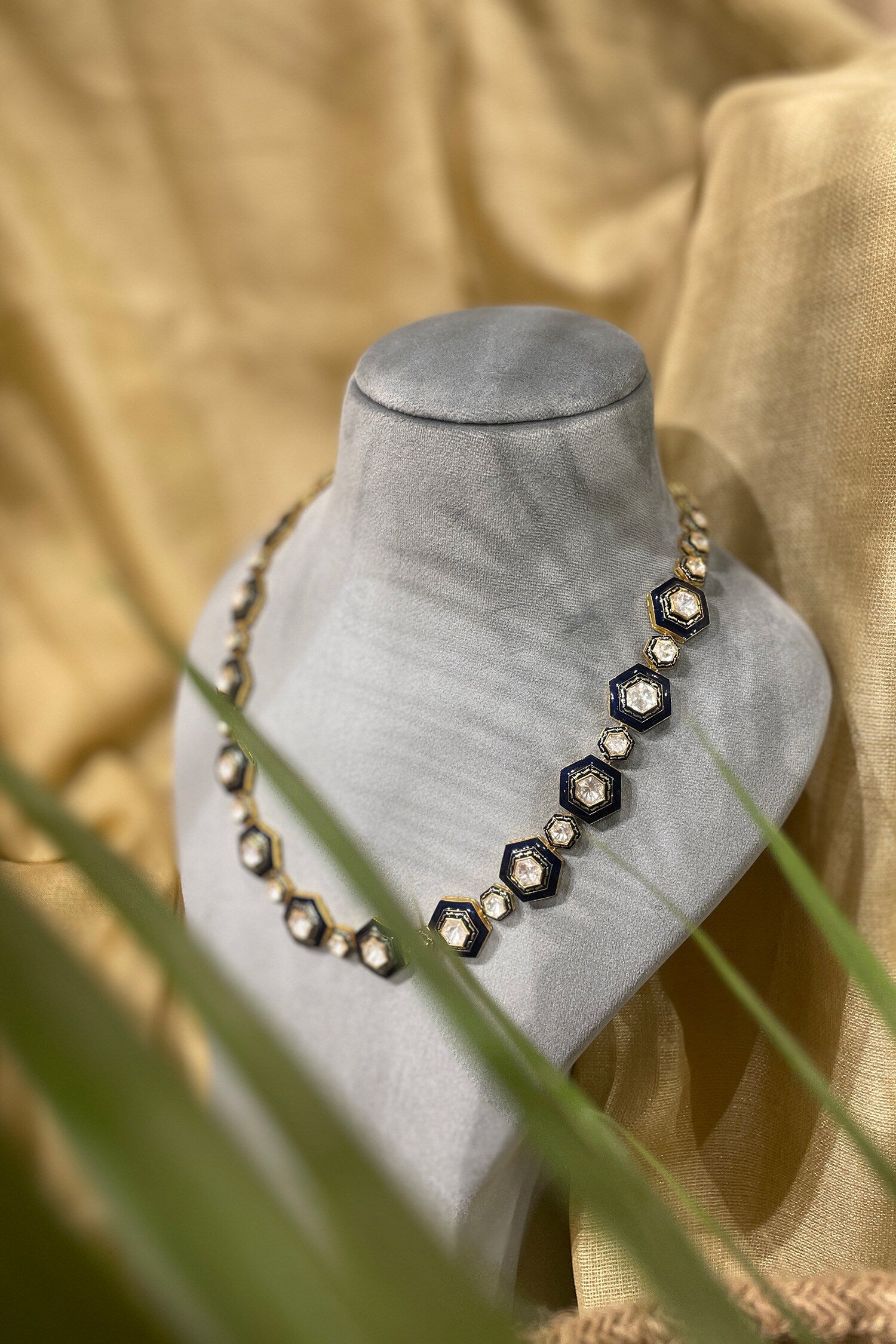 Neelambari Enamelled Polki Long Necklace 