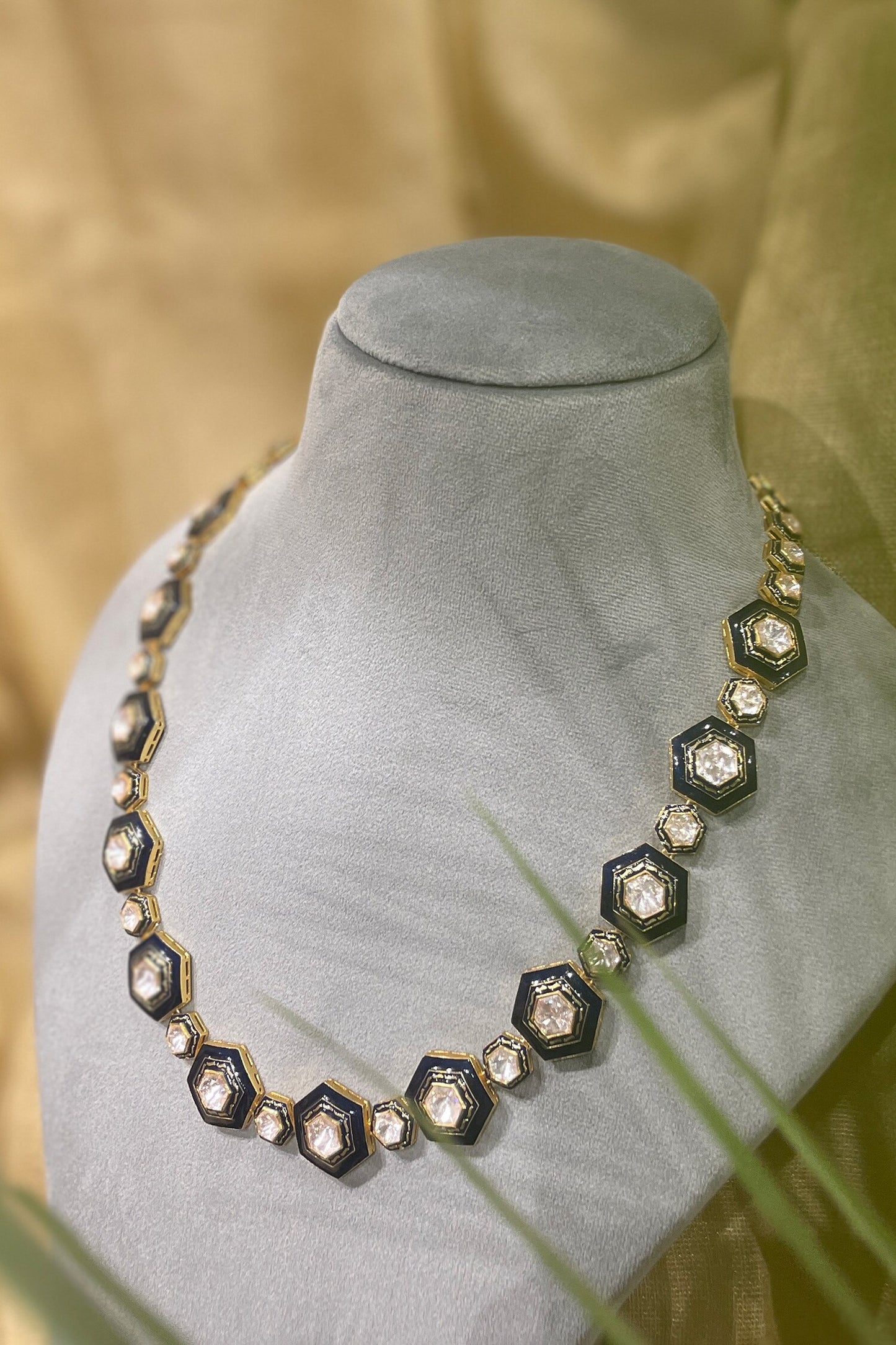 Neelambari Enamelled Polki Long Necklace 