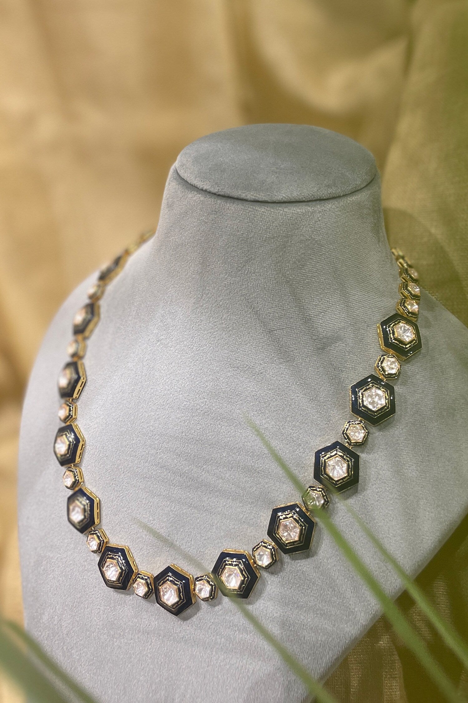 Neelambari Enamelled Polki Long Necklace 