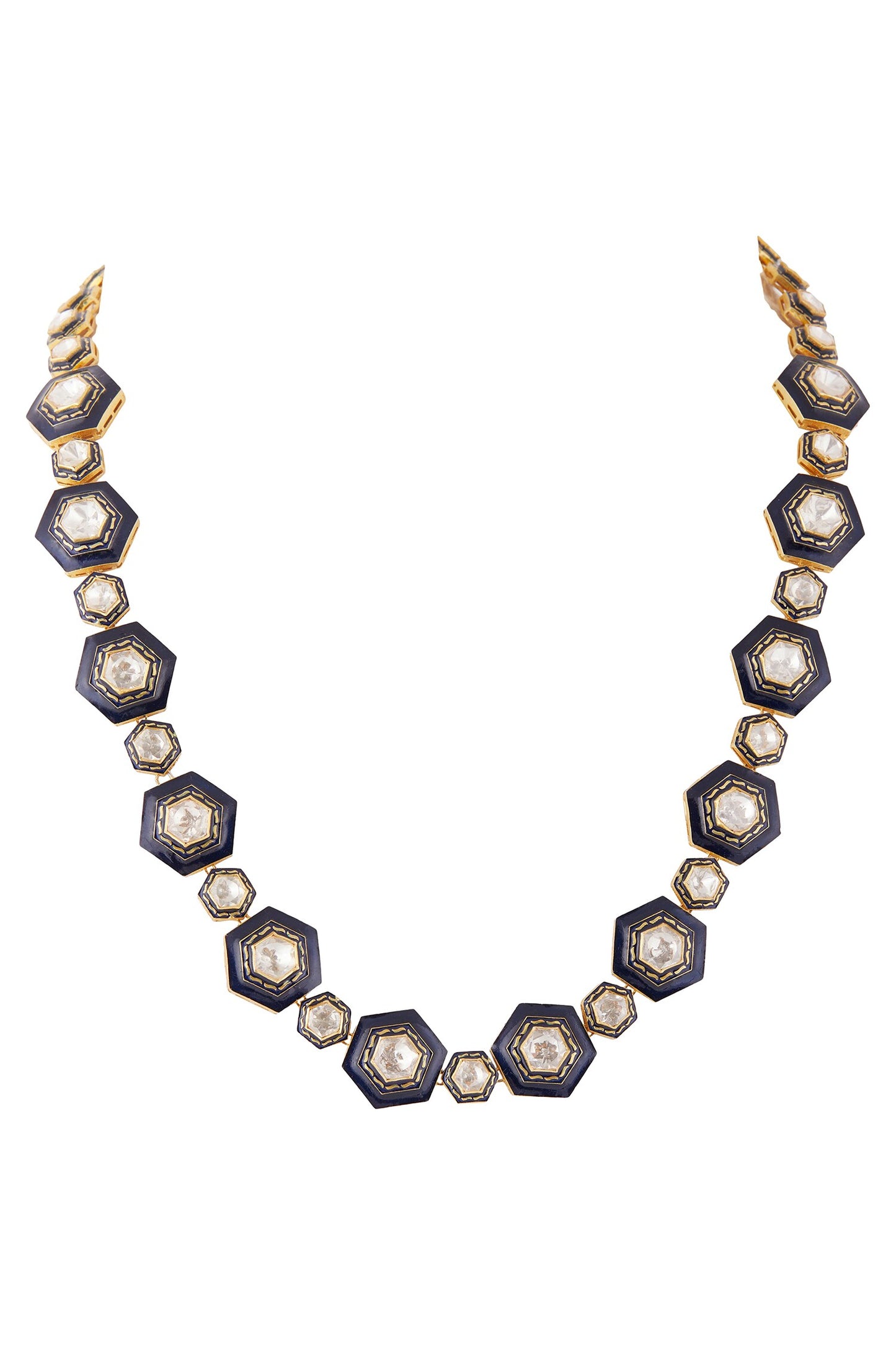 Neelambari Enamelled Polki Long Necklace 