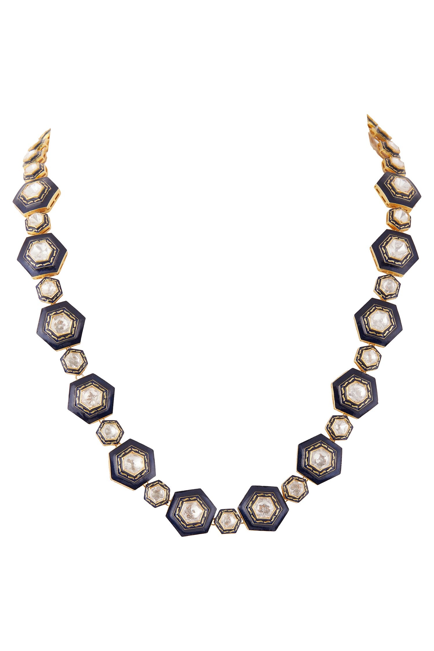 Neelambari Enamelled Polki Long Necklace 