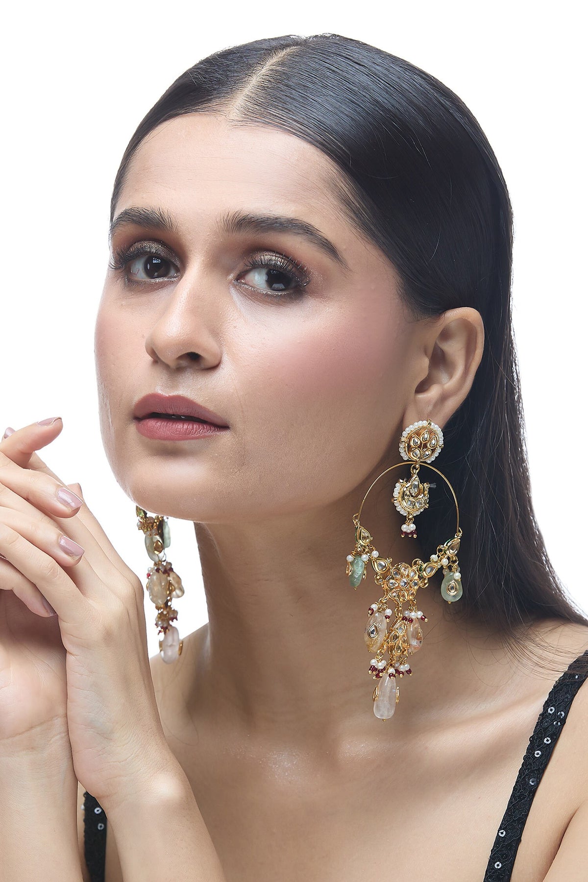 Floral Carved Cutwork Earrings 