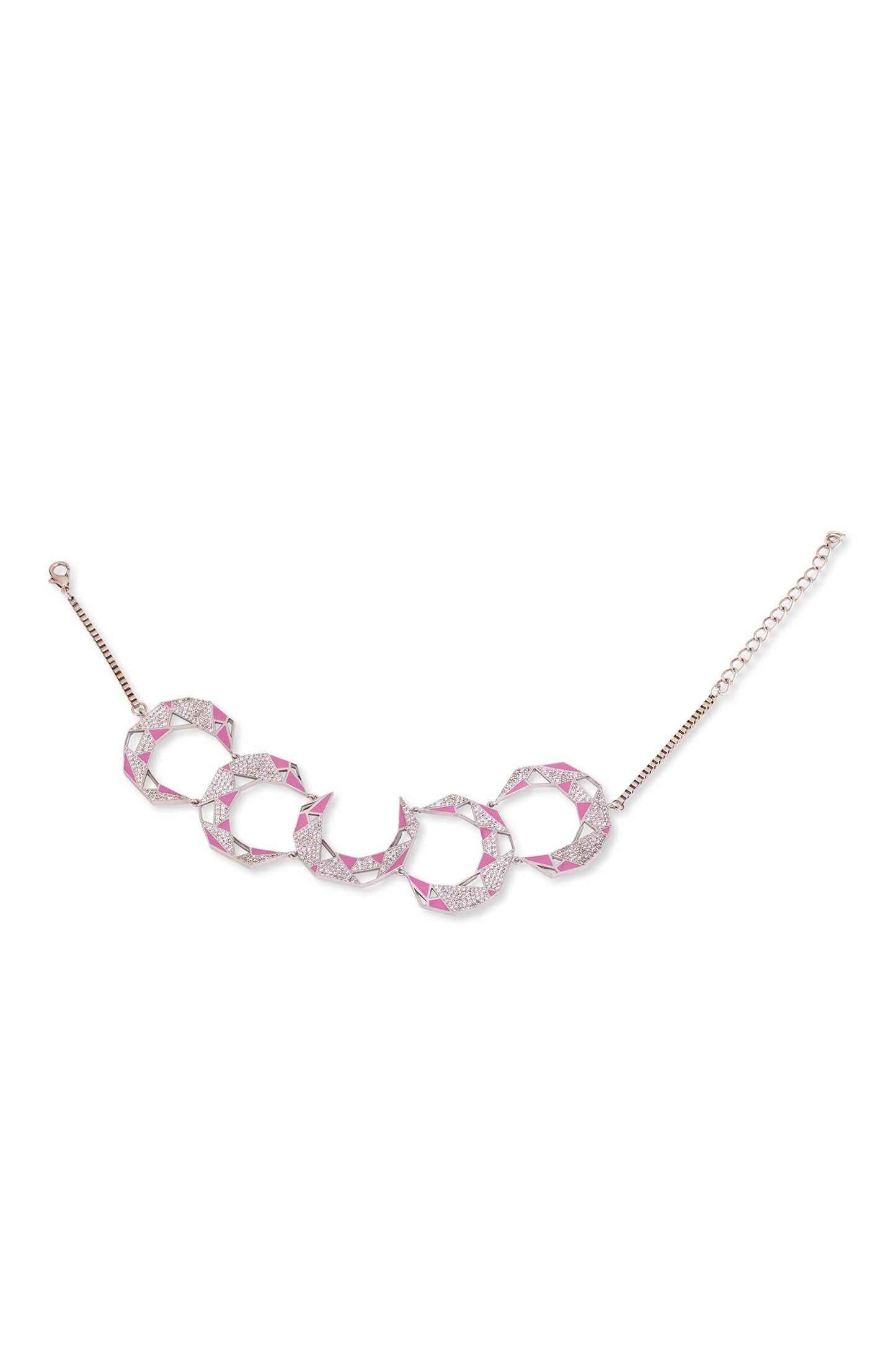 Croissant Enamelled Necklace 