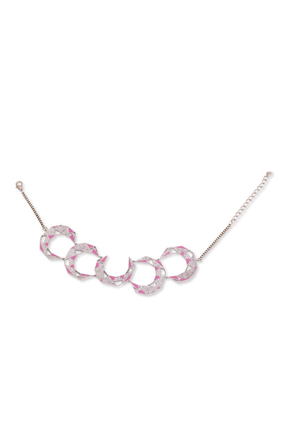 Croissant Enamelled Necklace 