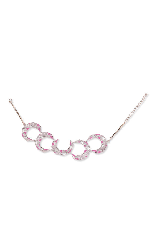 Croissant Enamelled Necklace 