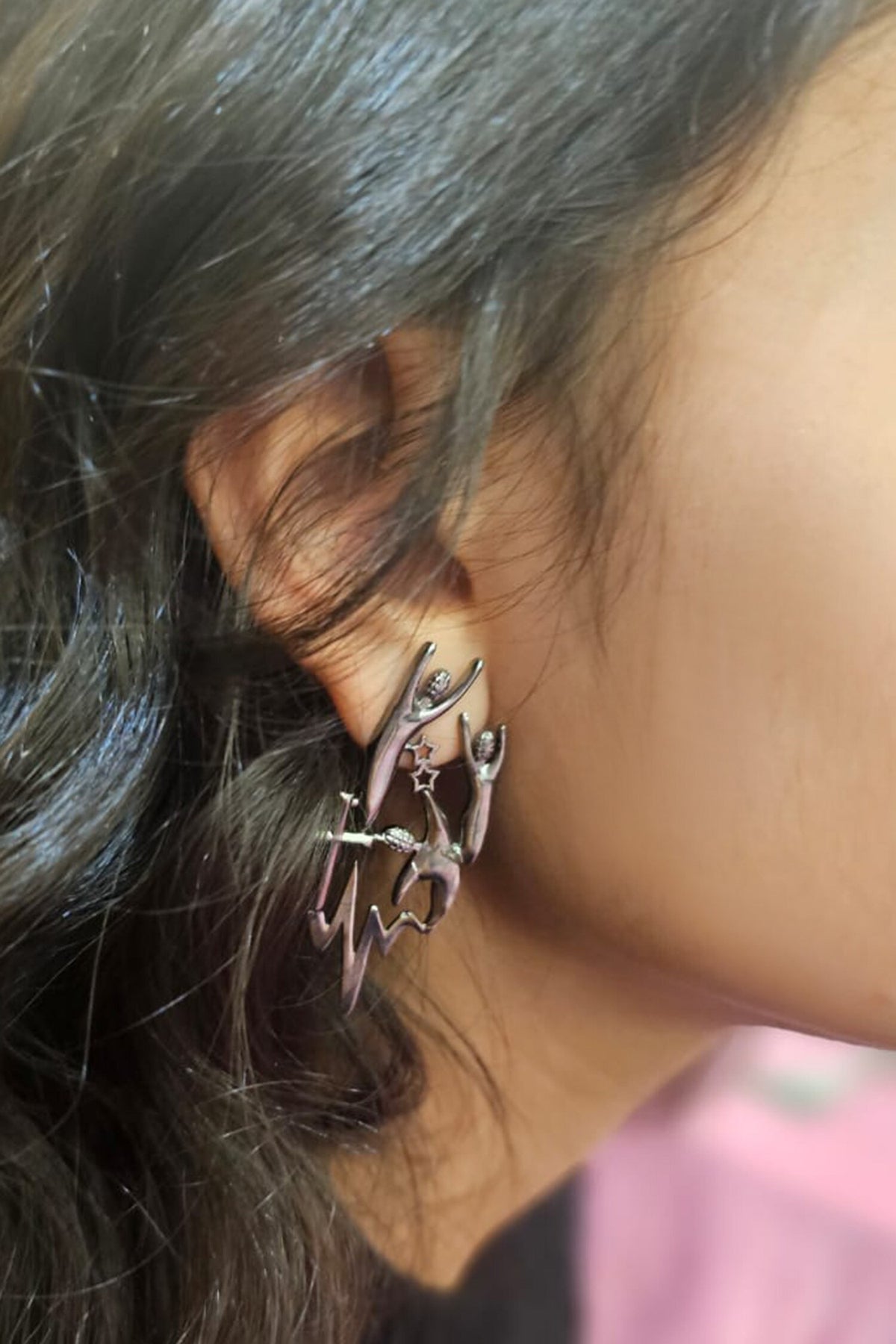 La Croix Textured Detail Stud Earrings 