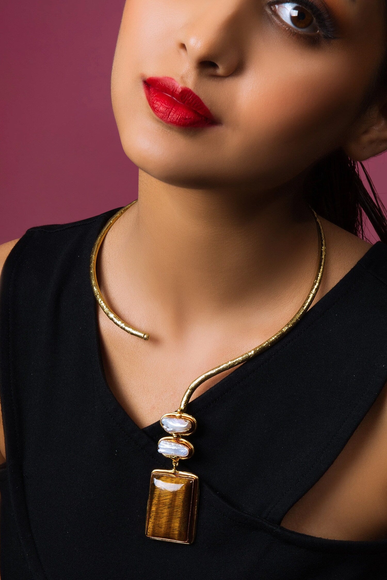 Tiger Eye Pendant Necklace 