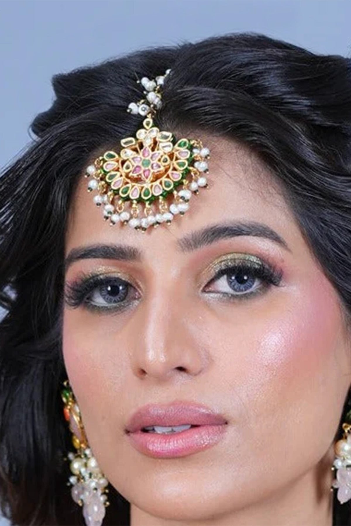 Opulent Polki Kundan Embellished Maangtikka 