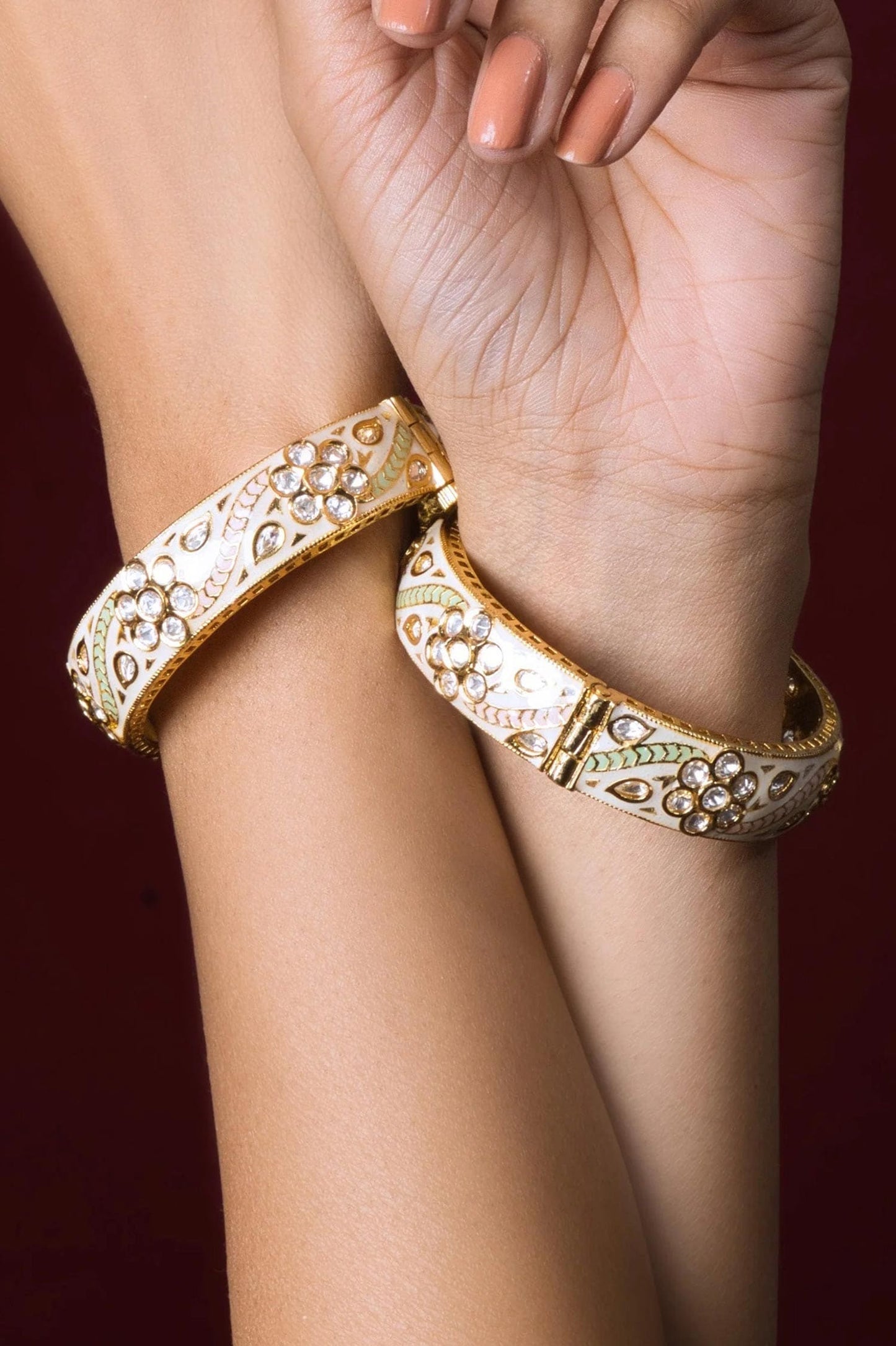 Meenakari Kundan Bangles-Set of 2 