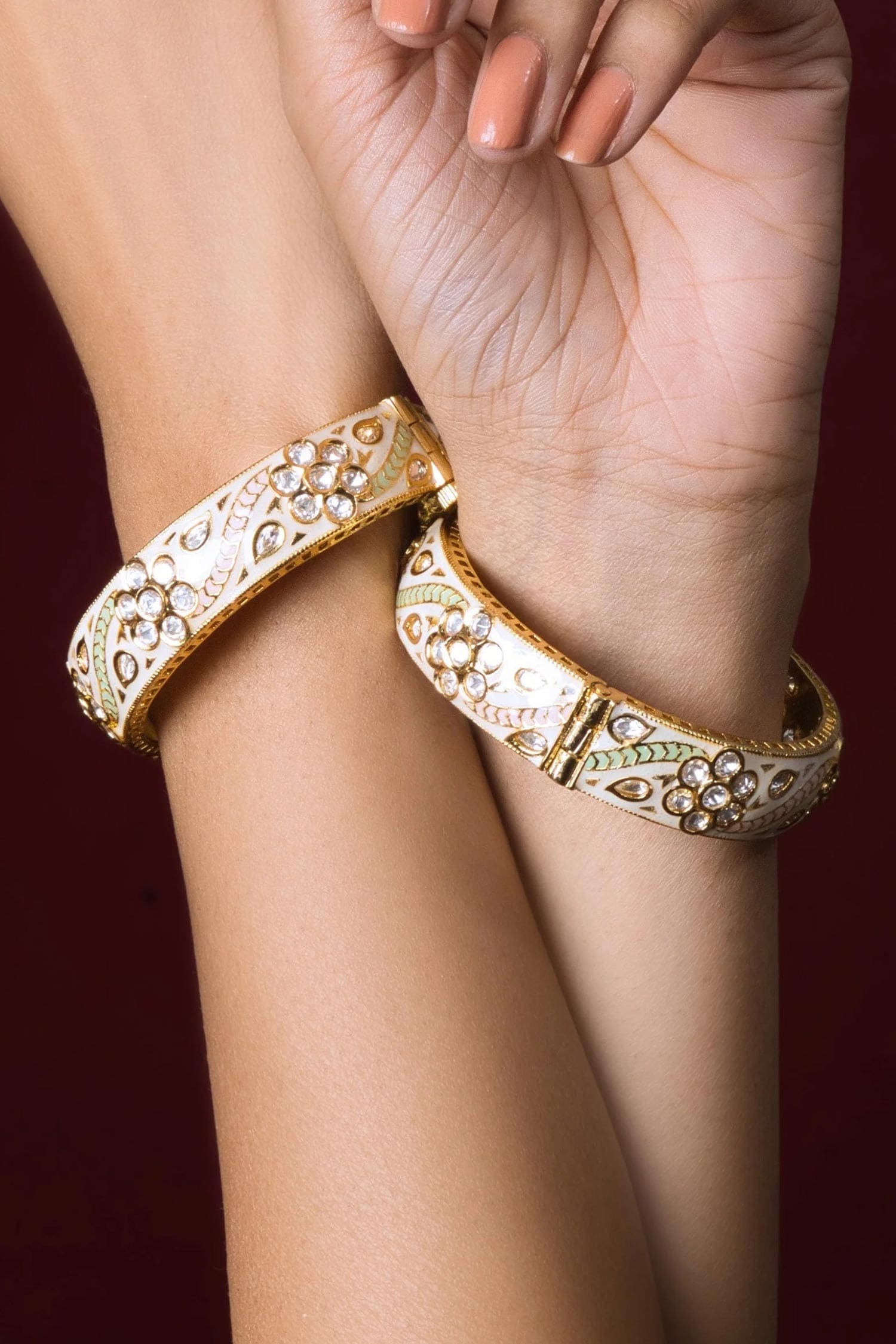 Meenakari Kundan Bangles-Set of 2 