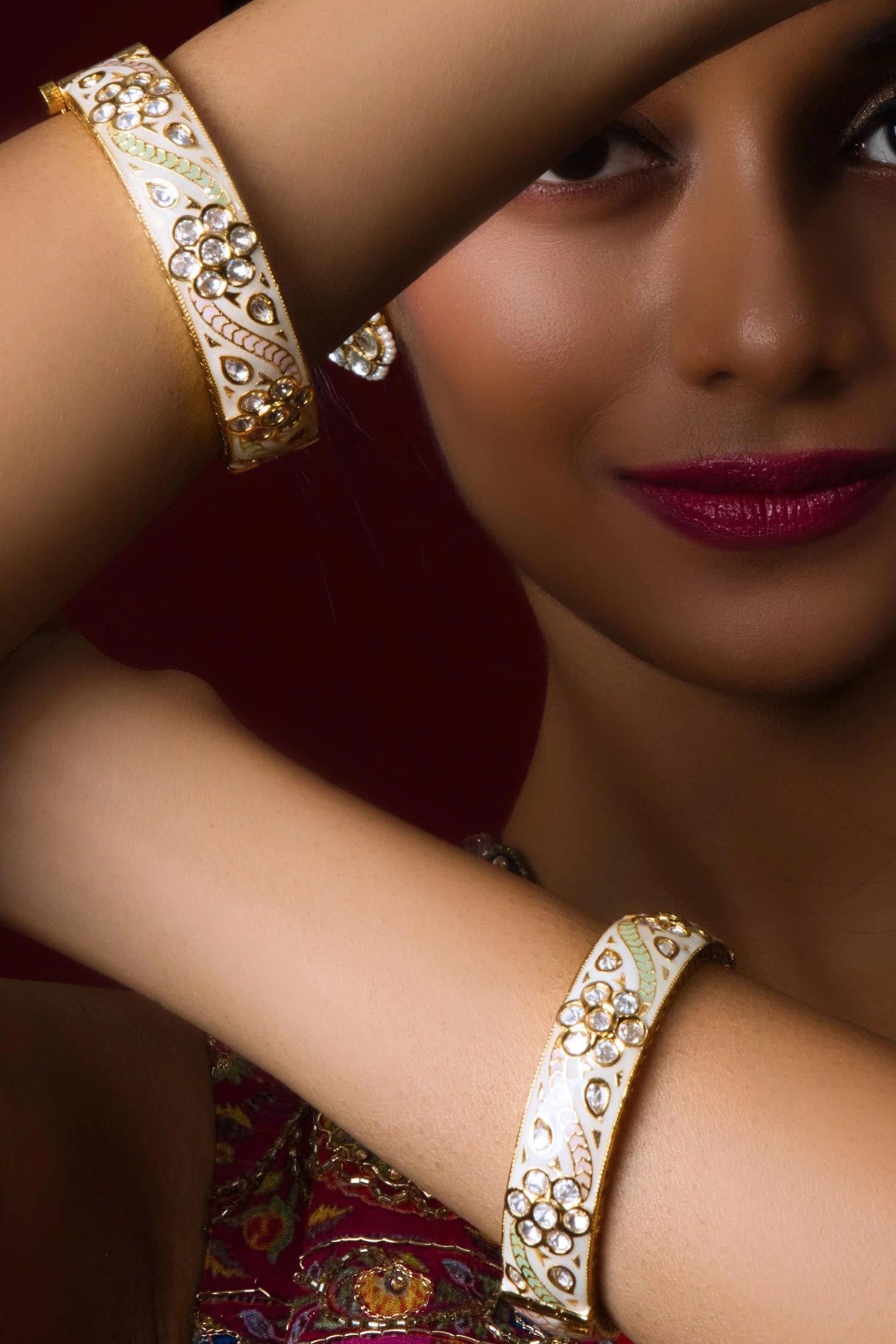 Meenakari Kundan Bangles-Set of 2 