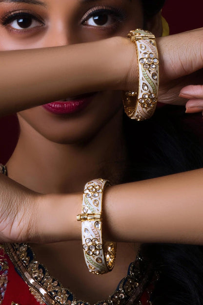 Meenakari Kundan Bangles-Set of 2 