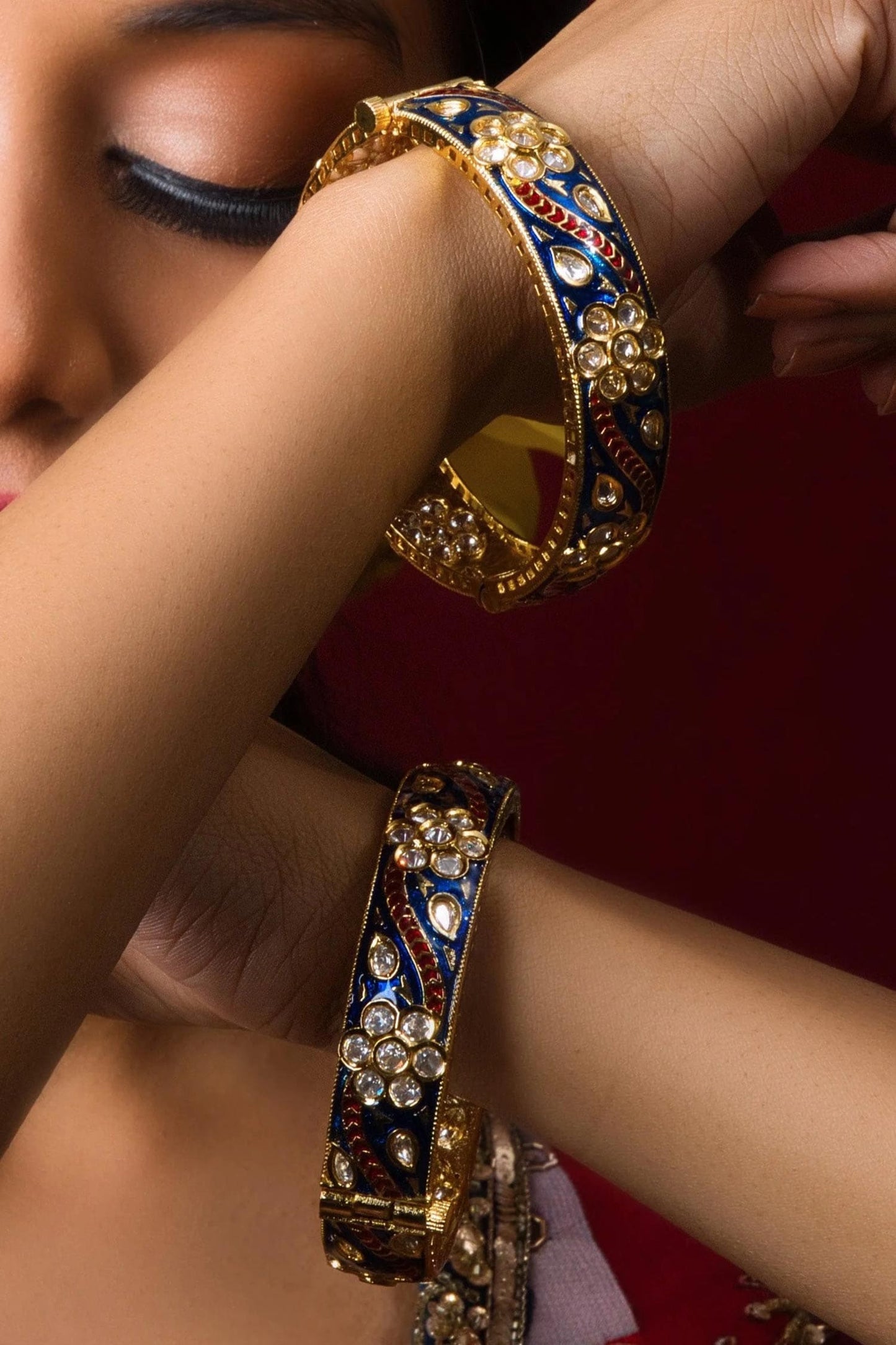 Kundan Meenakari Bangles-Set of 2 