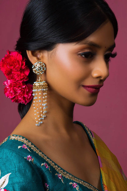 Feroza Jadau Bead Embellished Jhumkas 