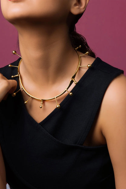 Dark Elegance Geometric Carved Choker 