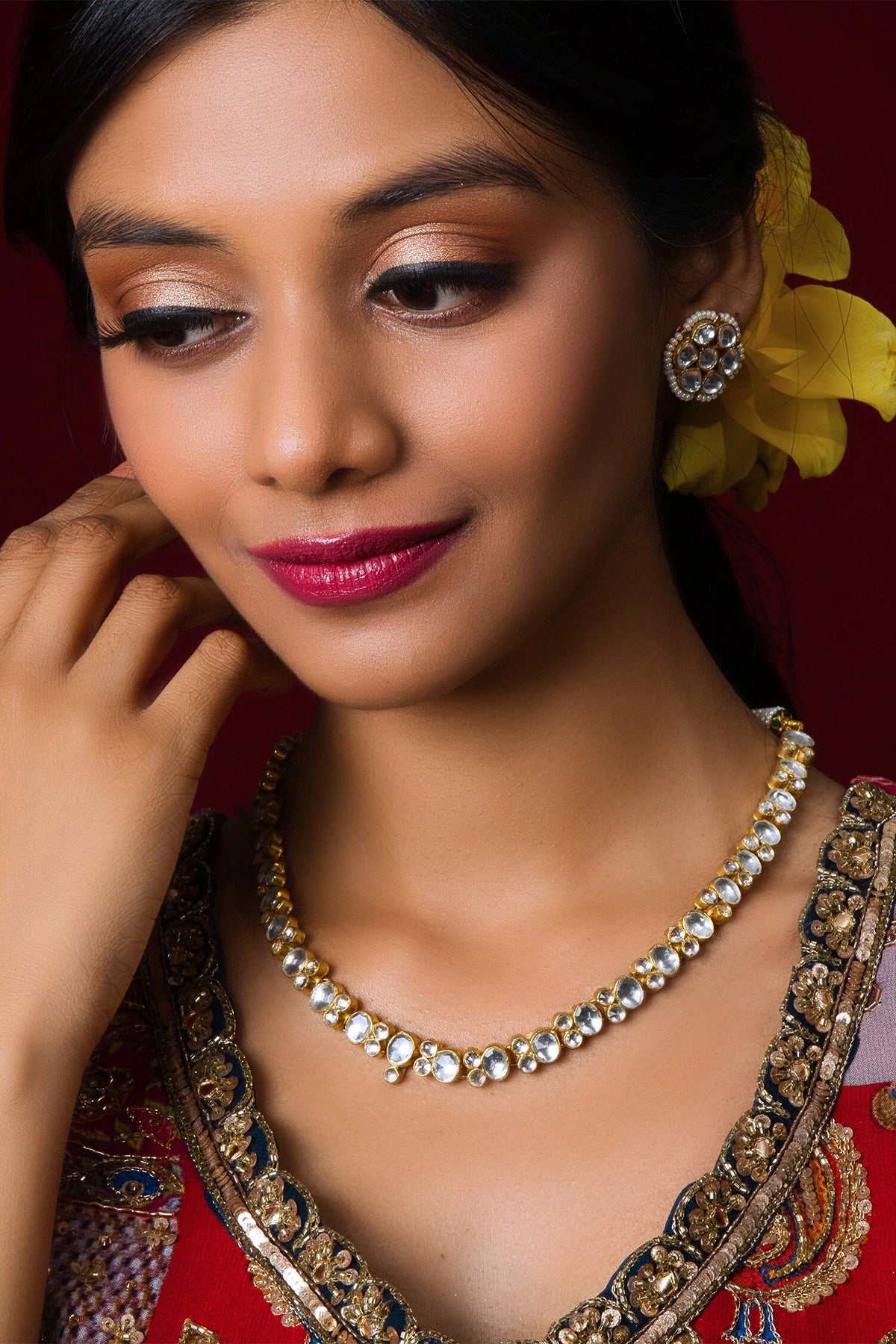 Kundan Studded Necklace Set 
