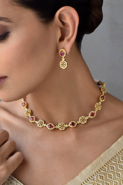 Jadau Kundan Embellished Necklace Set 