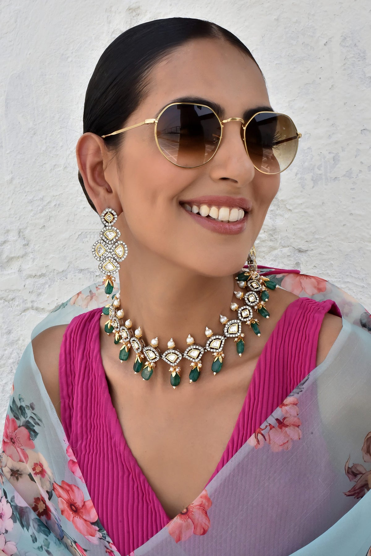 Polki Embellished Necklace Set 