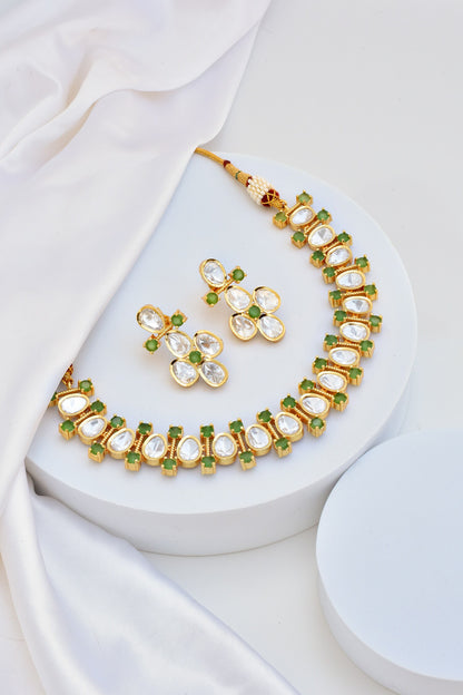 Kundan Embellished Choker Necklace Set 