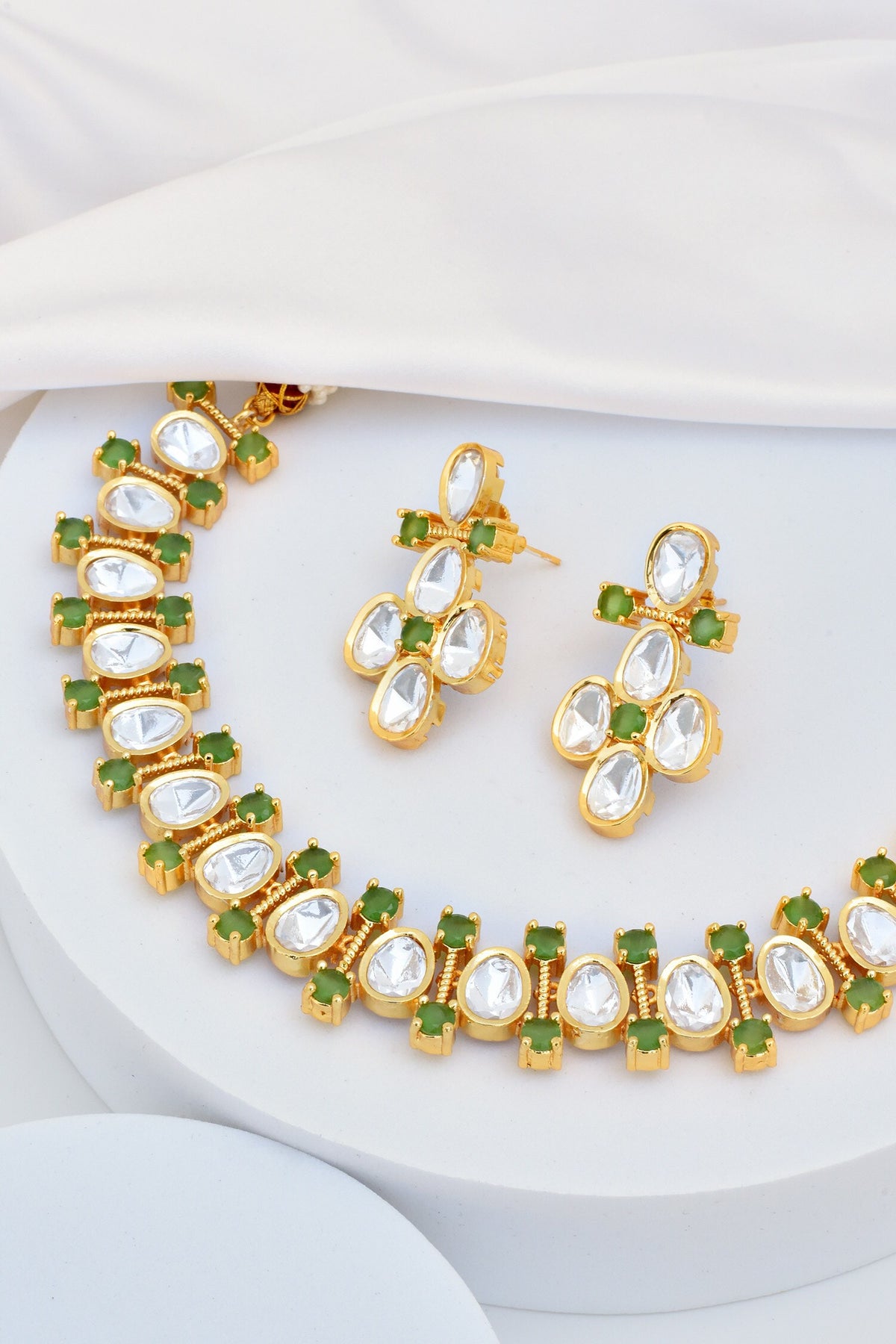 Kundan Embellished Choker Necklace Set 