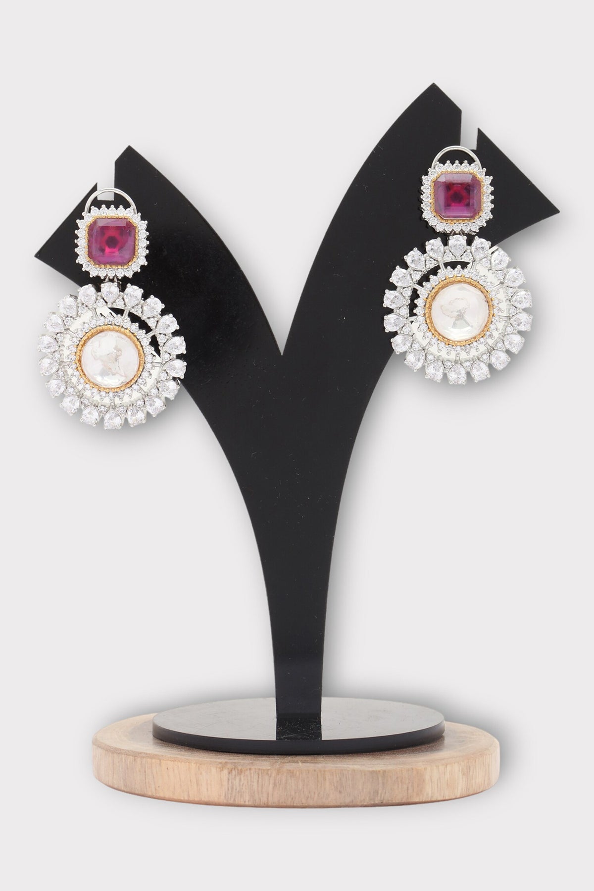Intense Polki Studded Floral Earrings 