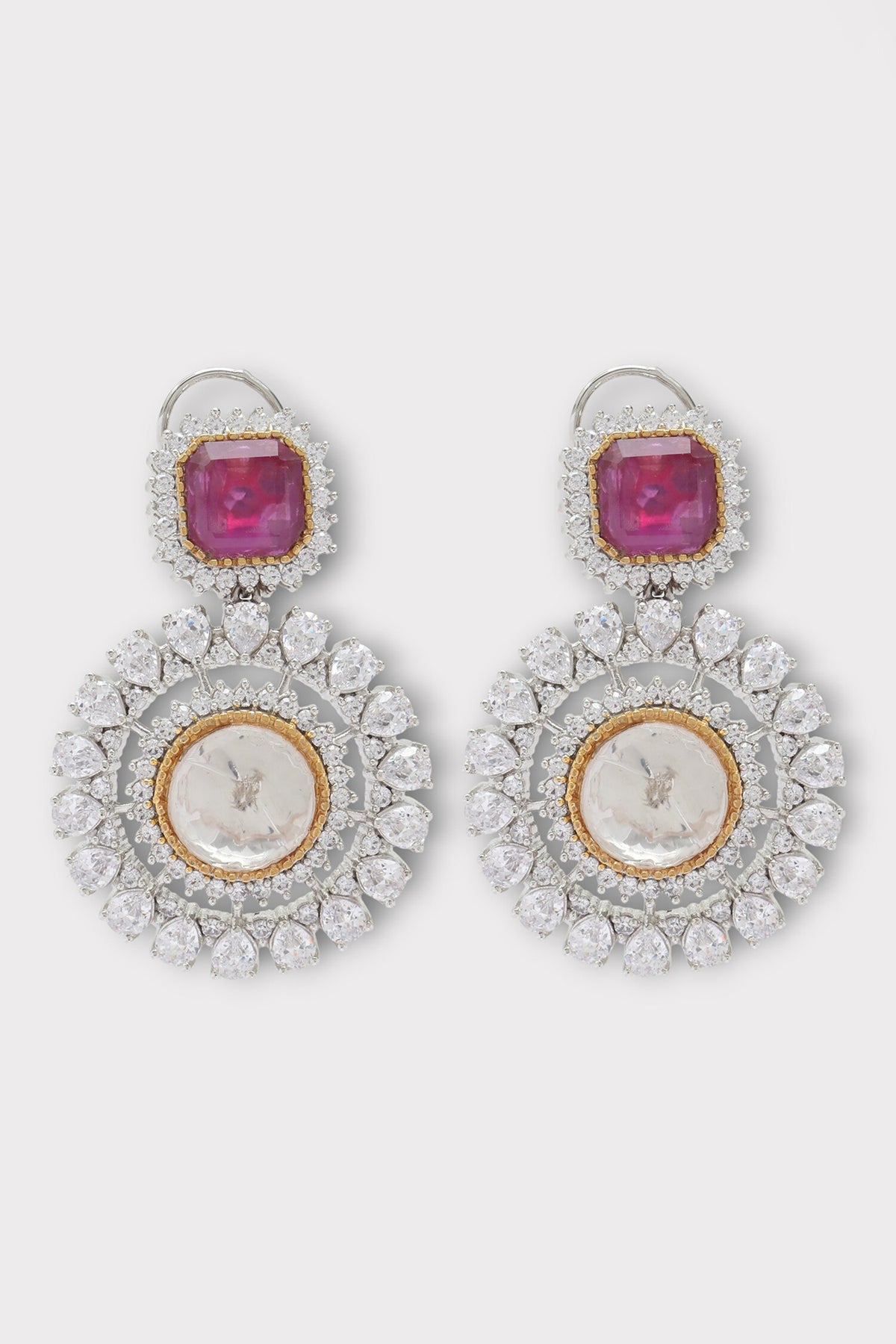 Intense Polki Studded Floral Earrings 