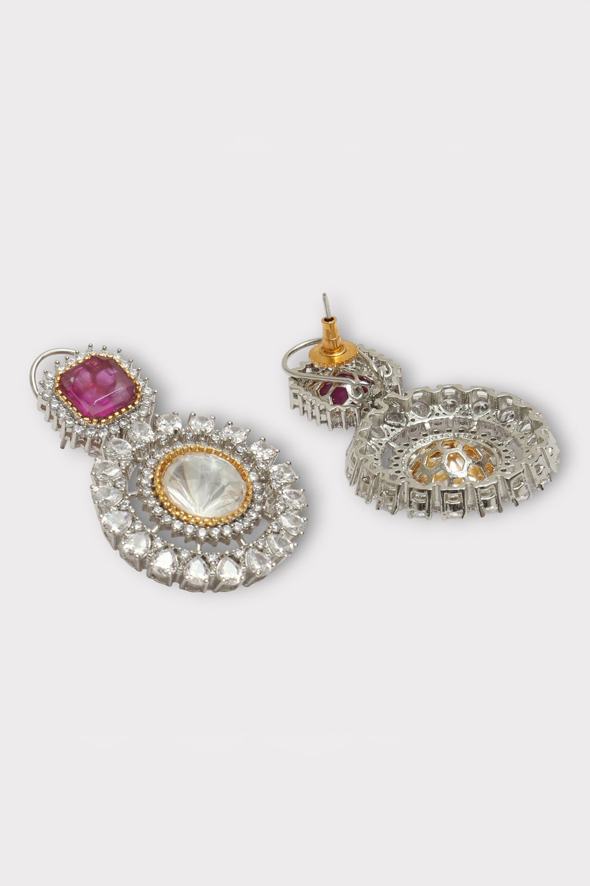Intense Polki Studded Floral Earrings 