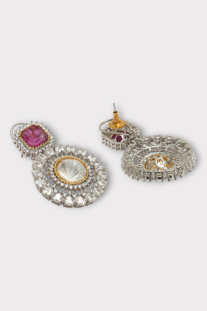 Intense Polki Studded Floral Earrings 