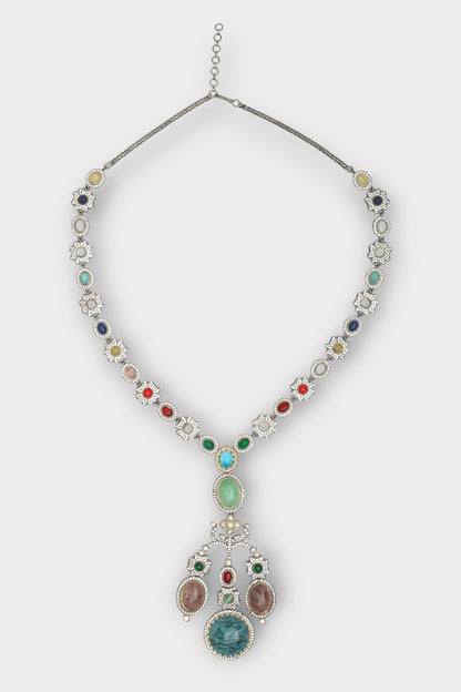 Floral Vine Stone Studded Necklace Set 