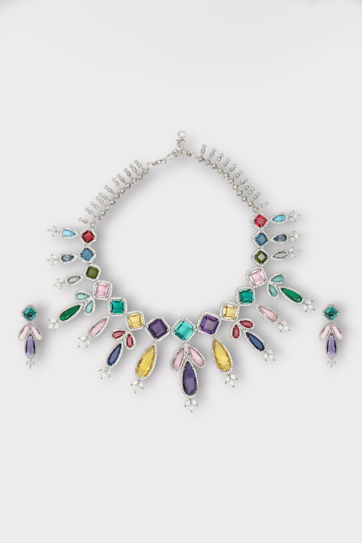 Admiration Stone Studded Drop Necklace Set 