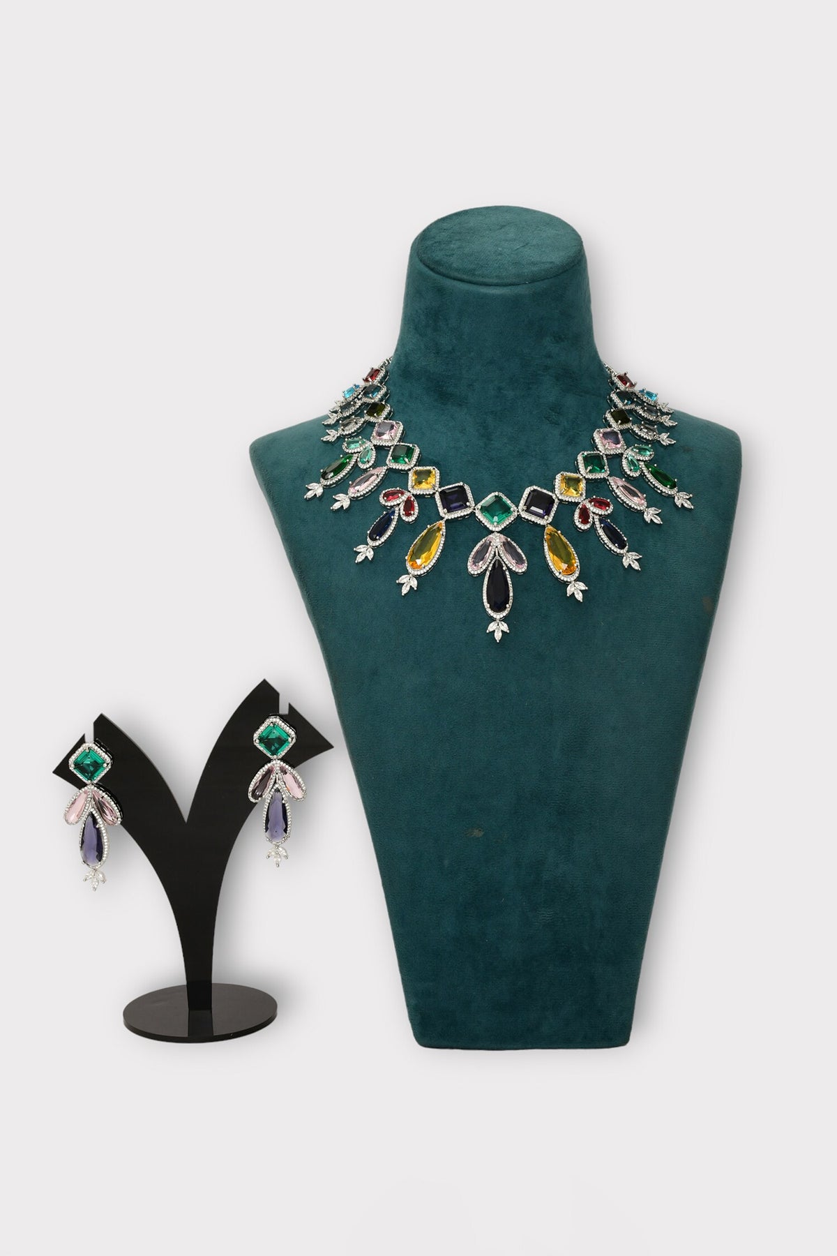 Admiration Stone Studded Drop Necklace Set 