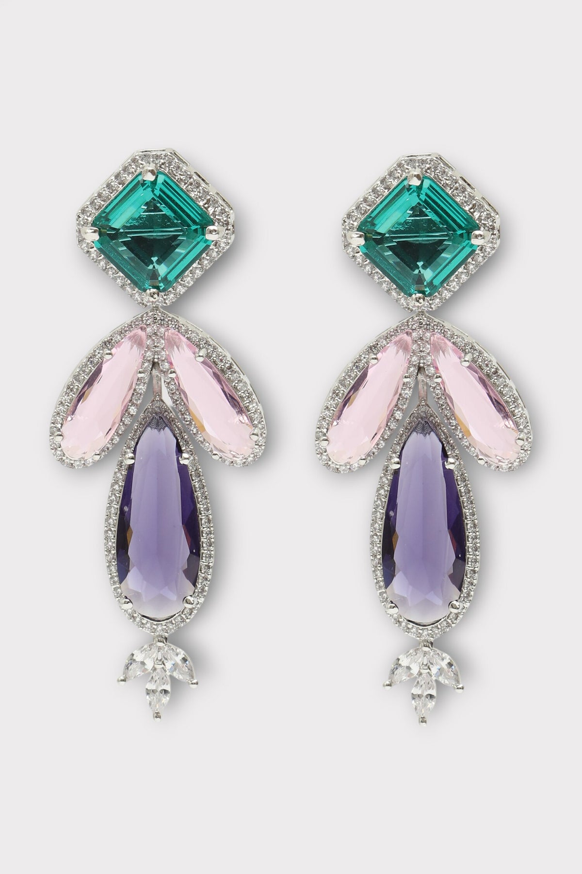 Admiration Stone Studded Drop Necklace Set 