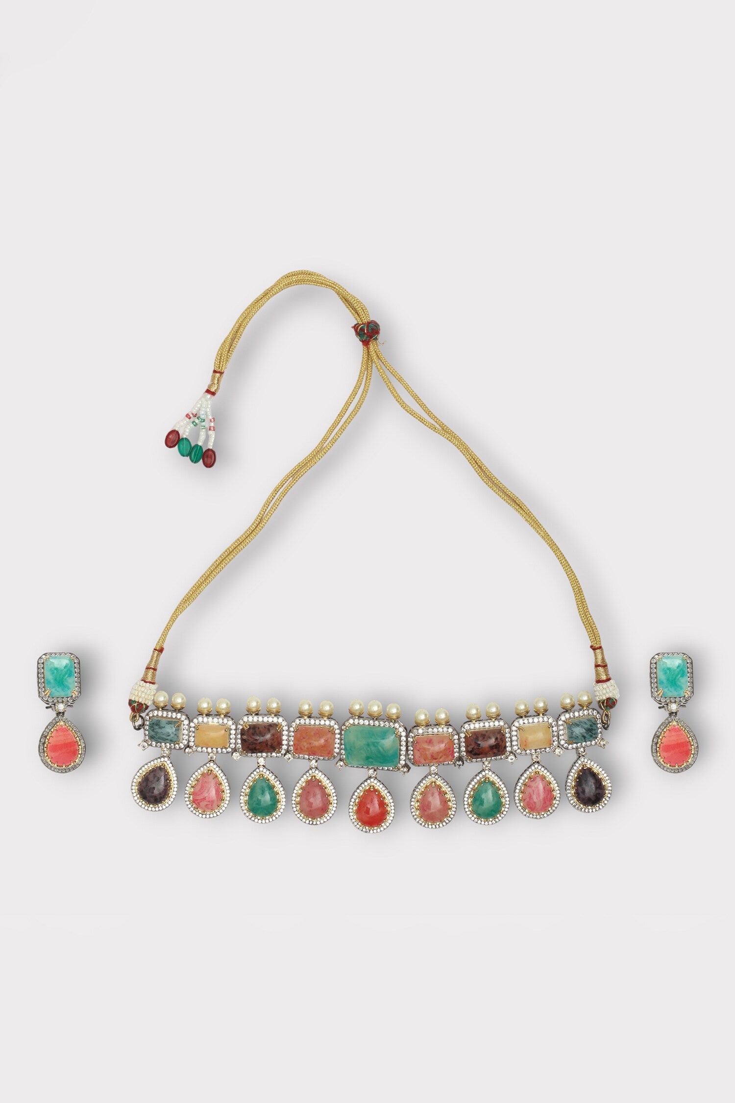 Captivating Stone Studded Choker Set 